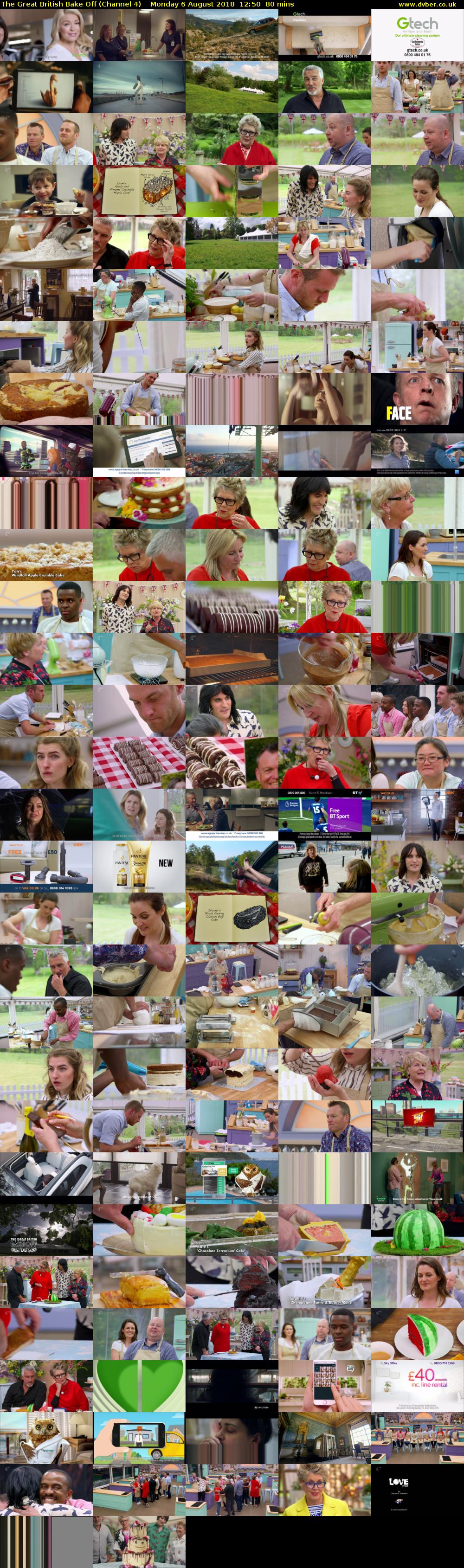 The Great British Bake Off (Channel 4) Monday 6 August 2018 12:50 - 14:10