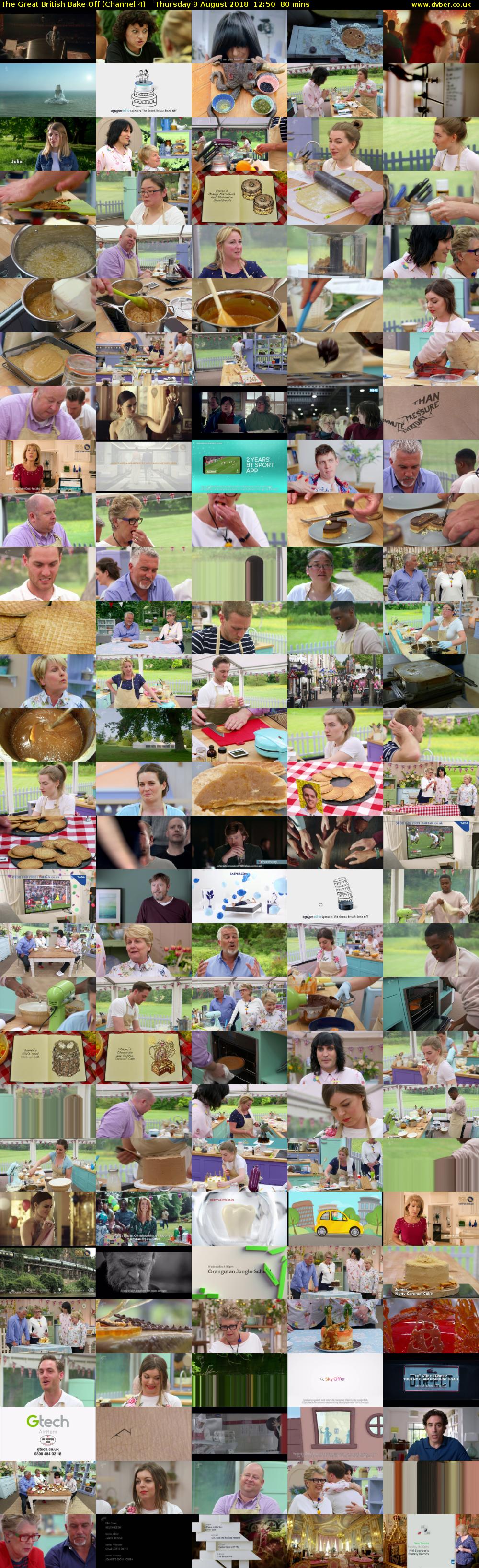The Great British Bake Off (Channel 4) Thursday 9 August 2018 12:50 - 14:10
