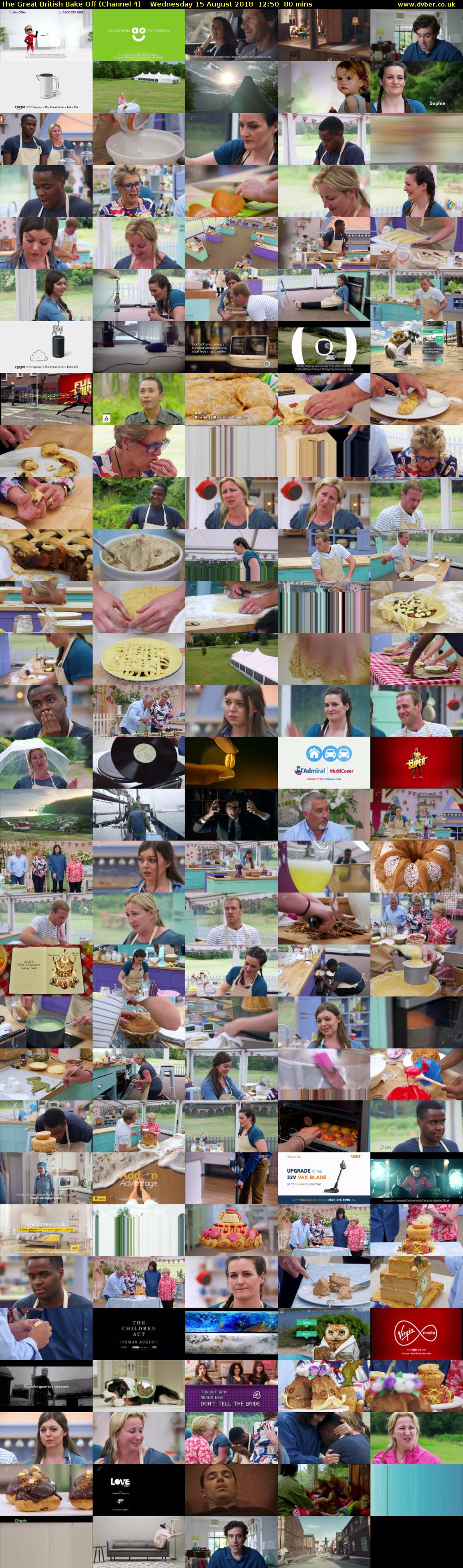 The Great British Bake Off (Channel 4) Wednesday 15 August 2018 12:50 - 14:10