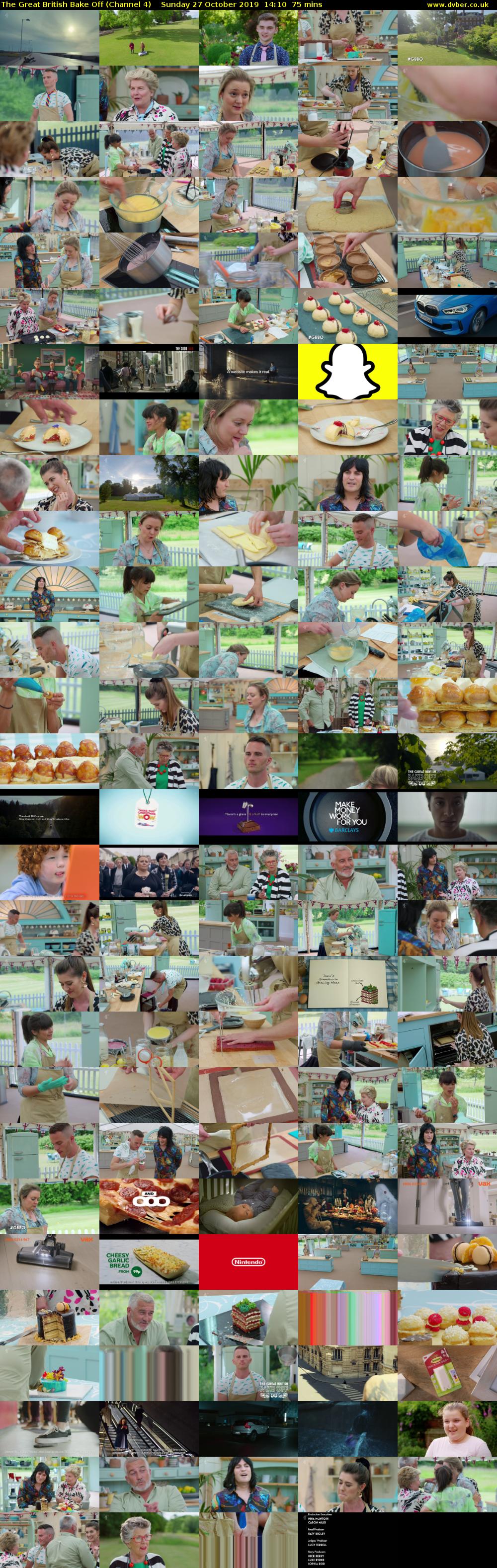 The Great British Bake Off (Channel 4) Sunday 27 October 2019 14:10 - 15:25