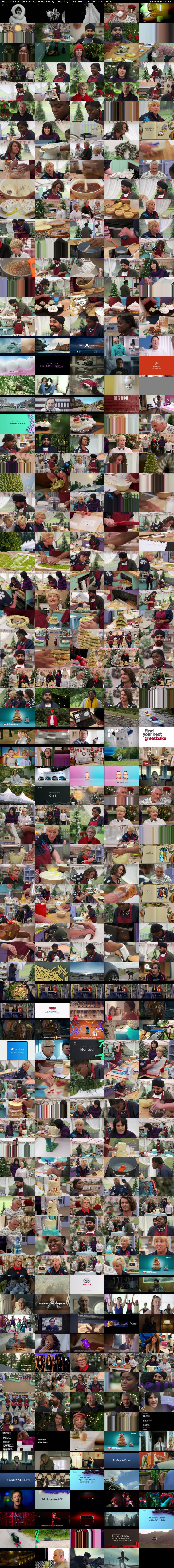 The Great Festive Bake Off (Channel 4) Monday 1 January 2018 19:40 - 21:00