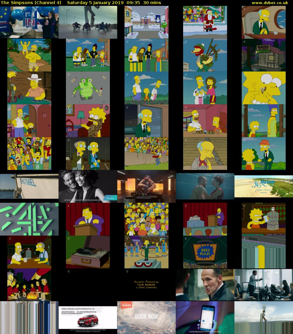 The Simpsons (Channel 4) Saturday 5 January 2019 09:35 - 10:05