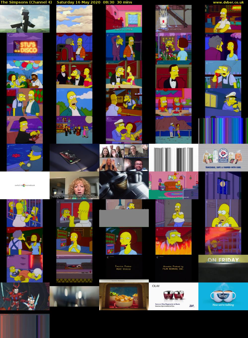 The Simpsons (Channel 4) Saturday 16 May 2020 08:30 - 09:00