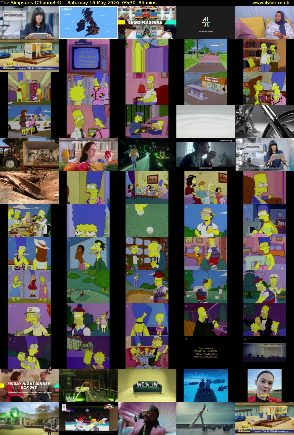 The Simpsons (Channel 4) Saturday 16 May 2020 09:30 - 10:05