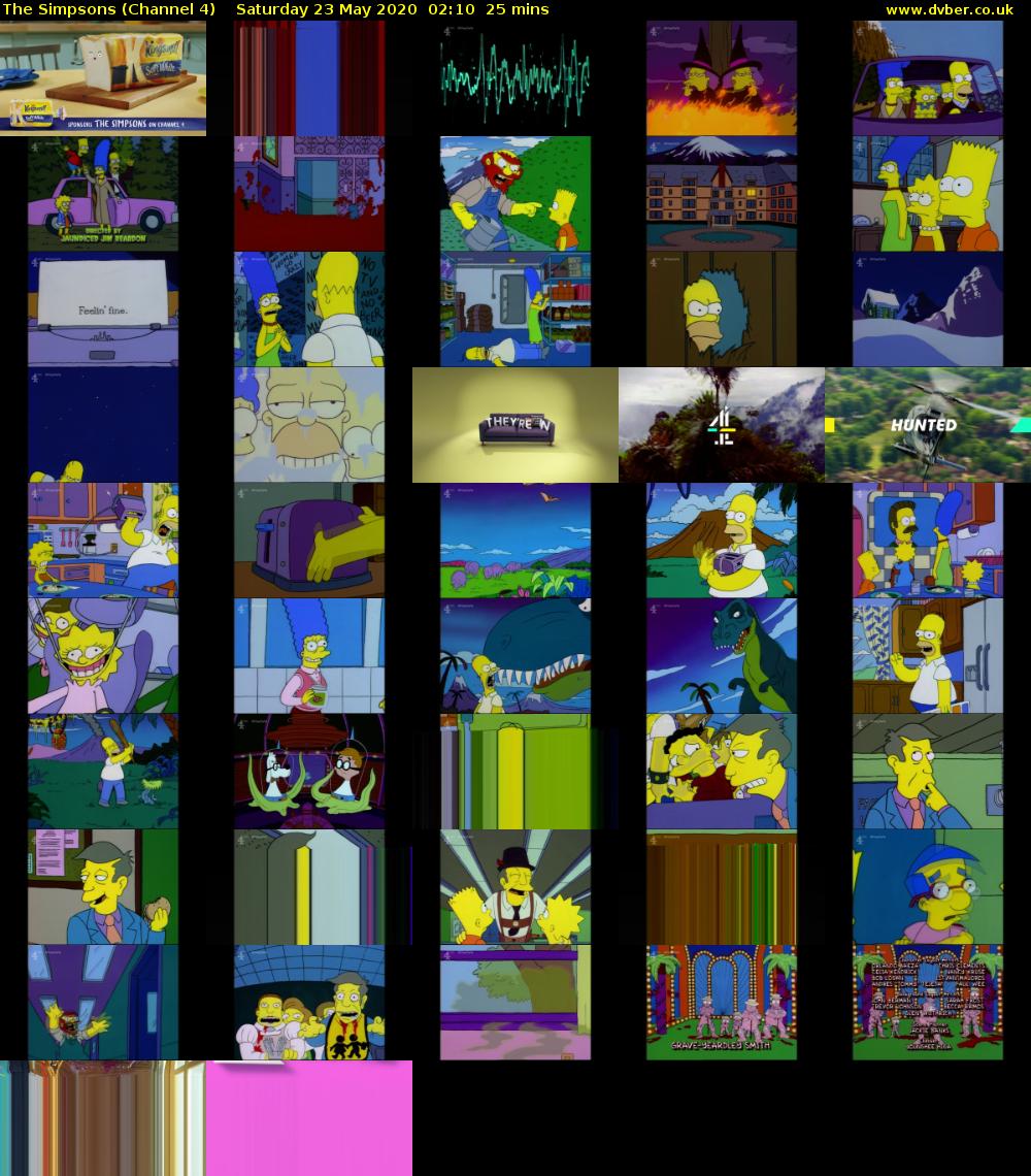 The Simpsons (Channel 4) Saturday 23 May 2020 02:10 - 02:35
