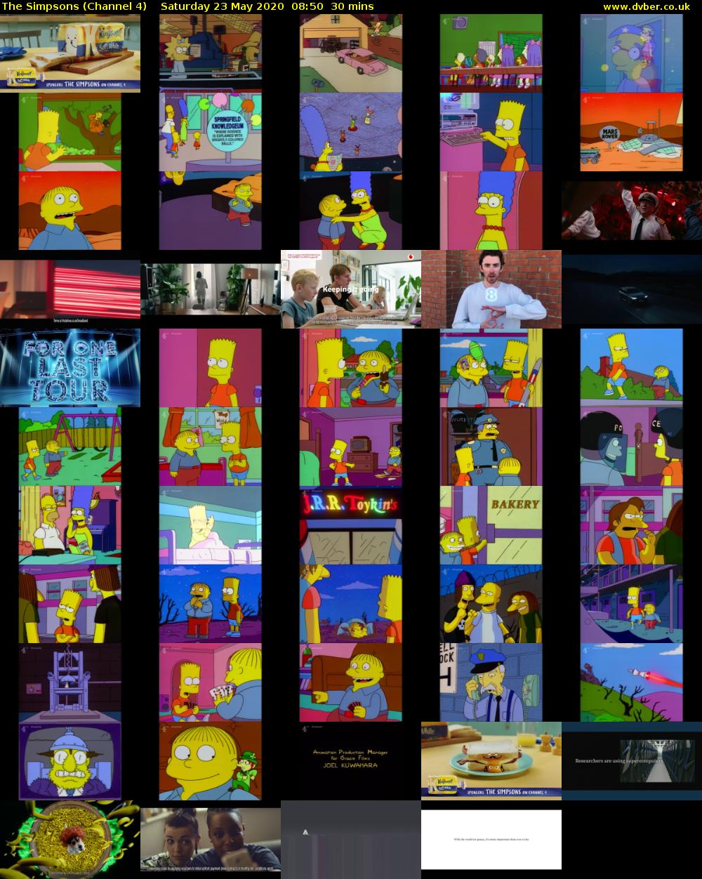 The Simpsons (Channel 4) Saturday 23 May 2020 08:50 - 09:20