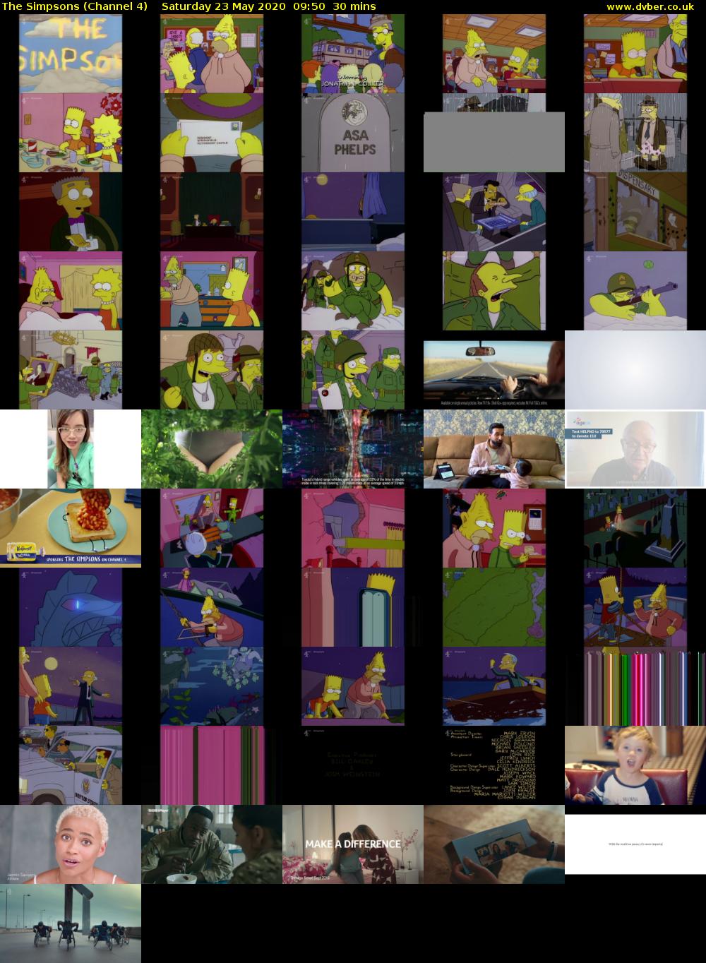 The Simpsons (Channel 4) Saturday 23 May 2020 09:50 - 10:20