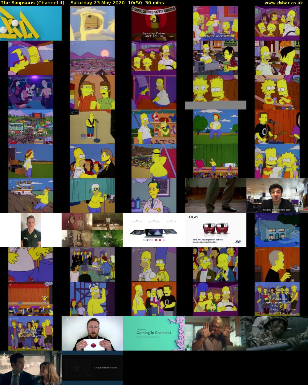 The Simpsons (Channel 4) Saturday 23 May 2020 10:50 - 11:20