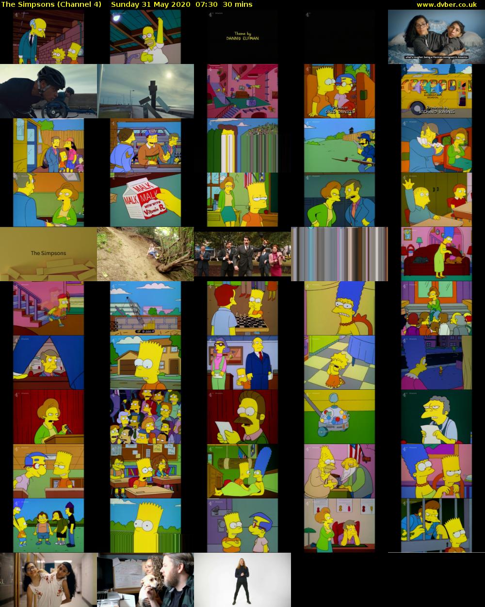 The Simpsons (Channel 4) Sunday 31 May 2020 07:30 - 08:00