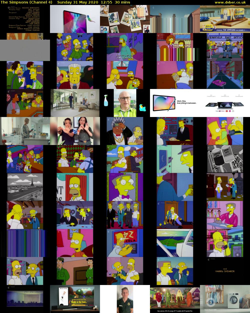 The Simpsons (Channel 4) Sunday 31 May 2020 12:55 - 13:25
