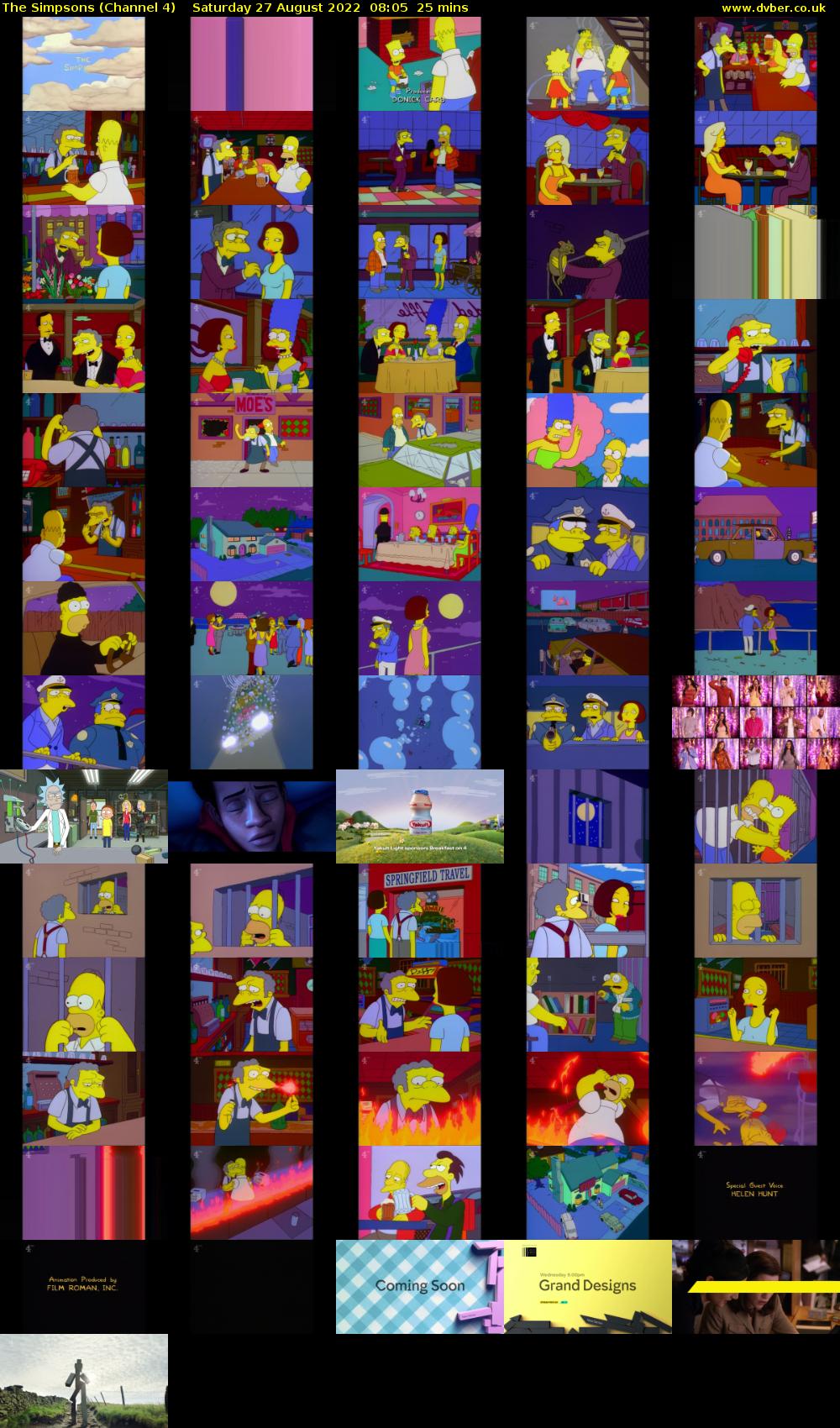 The Simpsons (Channel 4) Saturday 27 August 2022 08:05 - 08:30