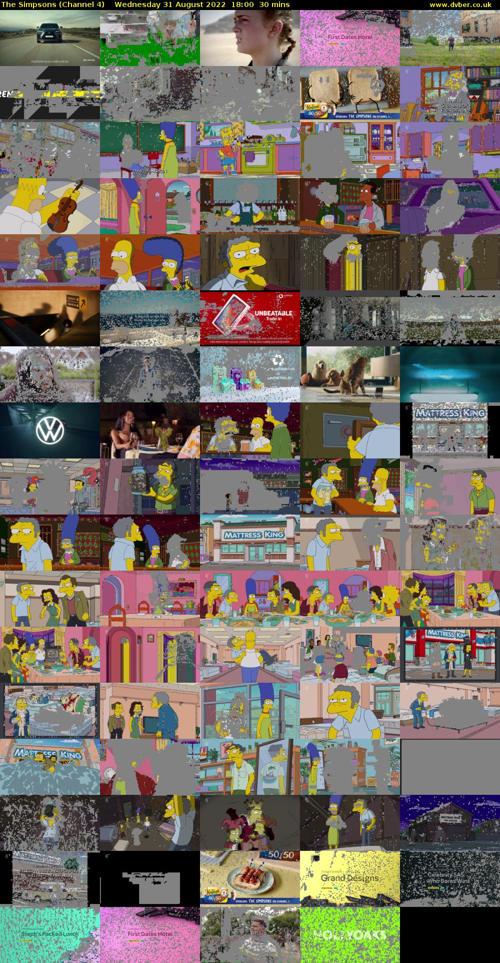 The Simpsons (Channel 4) Wednesday 31 August 2022 18:00 - 18:30