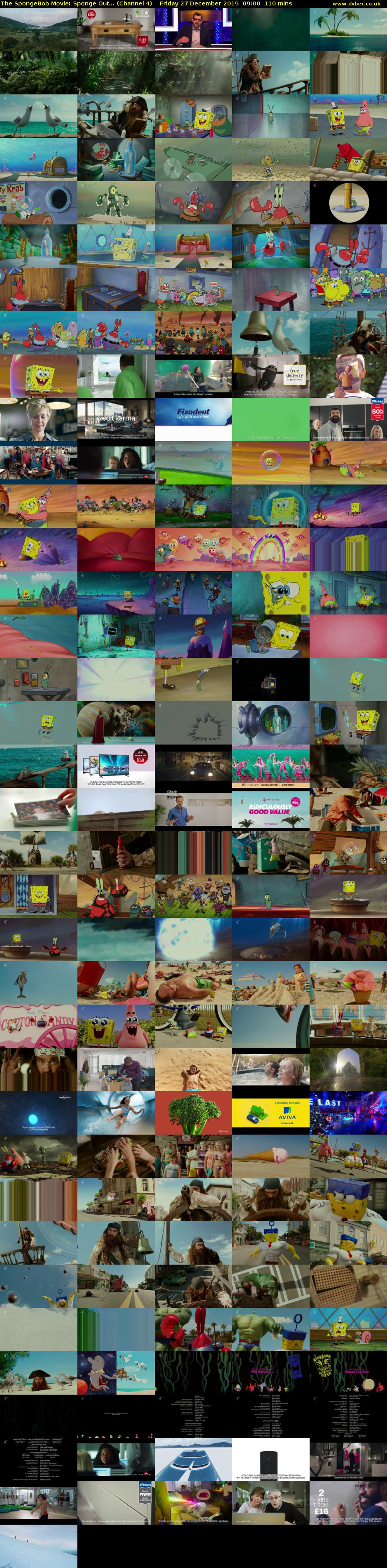 The SpongeBob Movie: Sponge Out... (Channel 4) Friday 27 December 2019 09:00 - 10:50