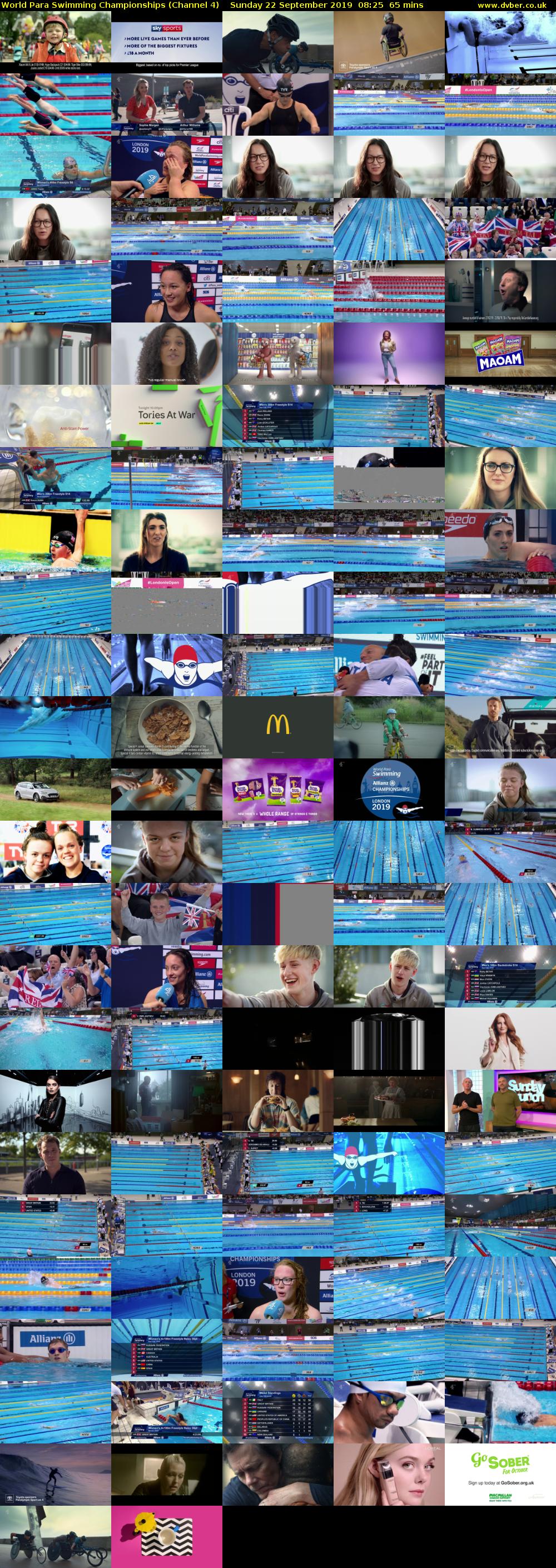World Para Swimming Championships (Channel 4) Sunday 22 September 2019 08:25 - 09:30