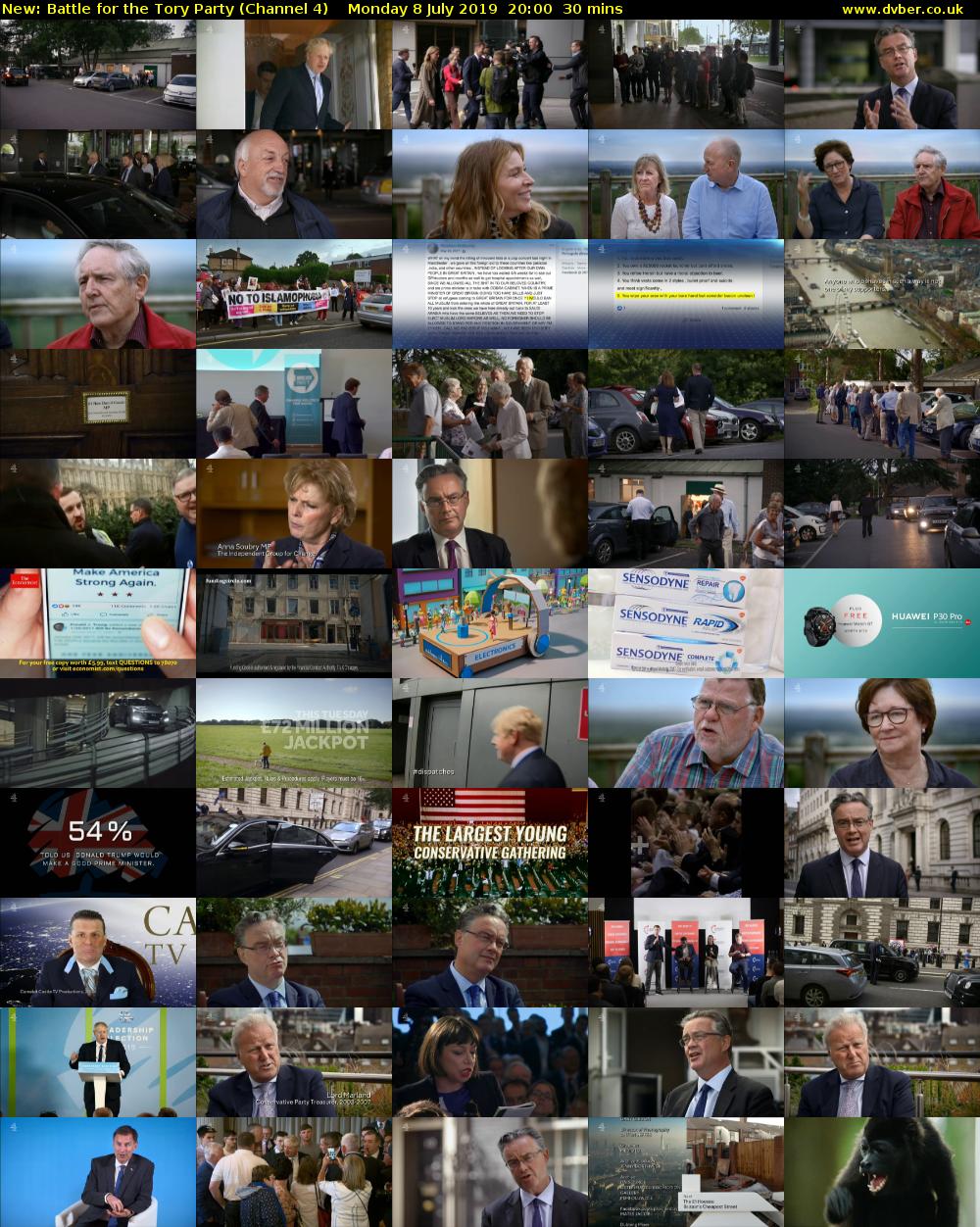 Battle for the Tory Party (Channel 4) Monday 8 July 2019 20:00 - 20:30