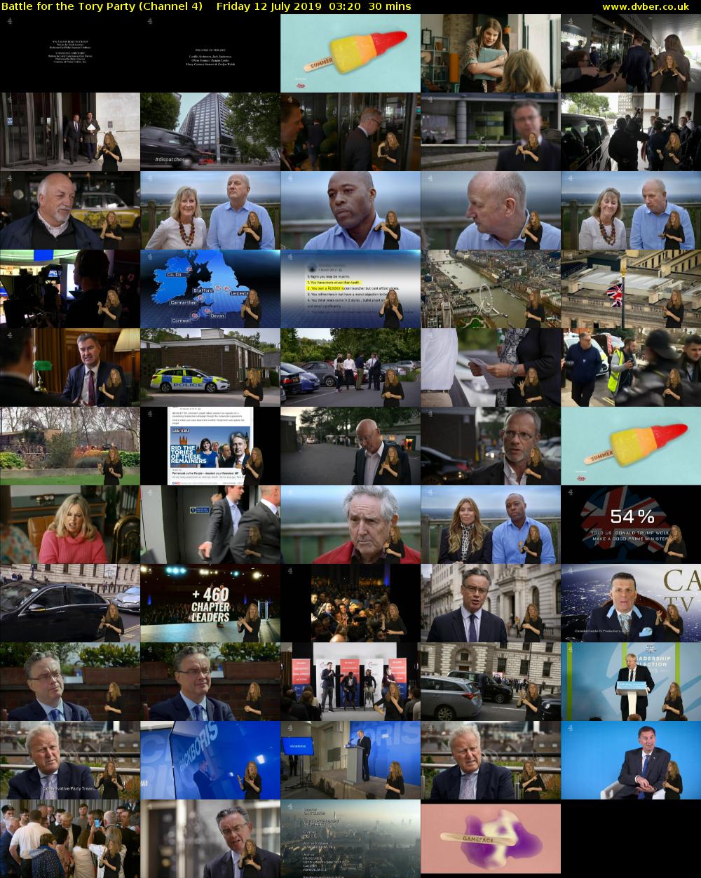 Battle for the Tory Party (Channel 4) Friday 12 July 2019 03:20 - 03:50