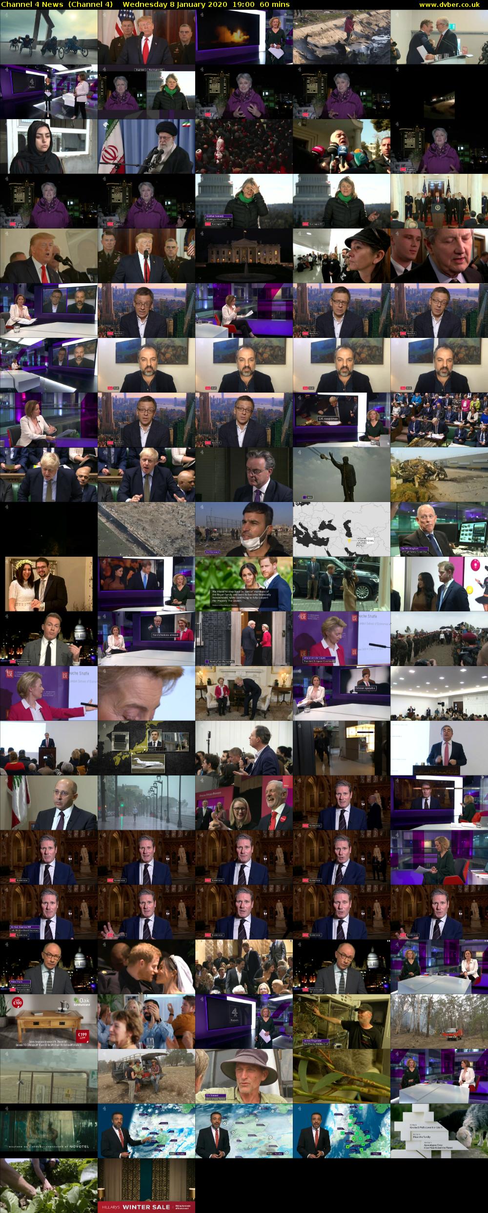 Channel 4 News  (Channel 4) Wednesday 8 January 2020 19:00 - 20:00