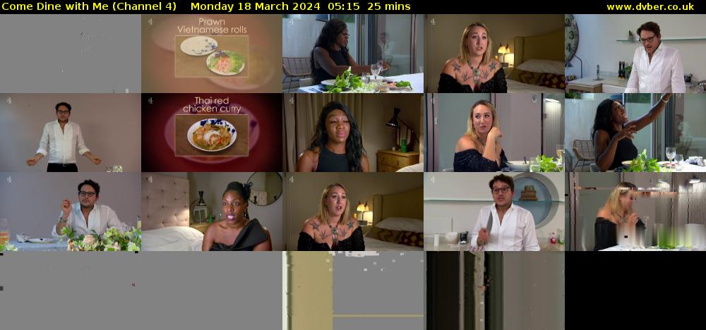 Come Dine with Me (Channel 4) Monday 18 March 2024 05:15 - 05:40