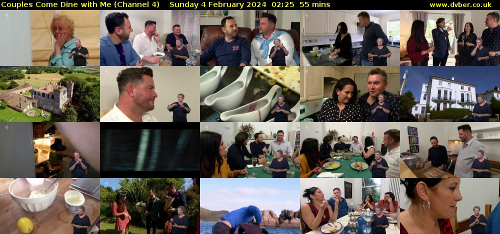Couples Come Dine with Me (Channel 4) Sunday 4 February 2024 02:25 - 03:20
