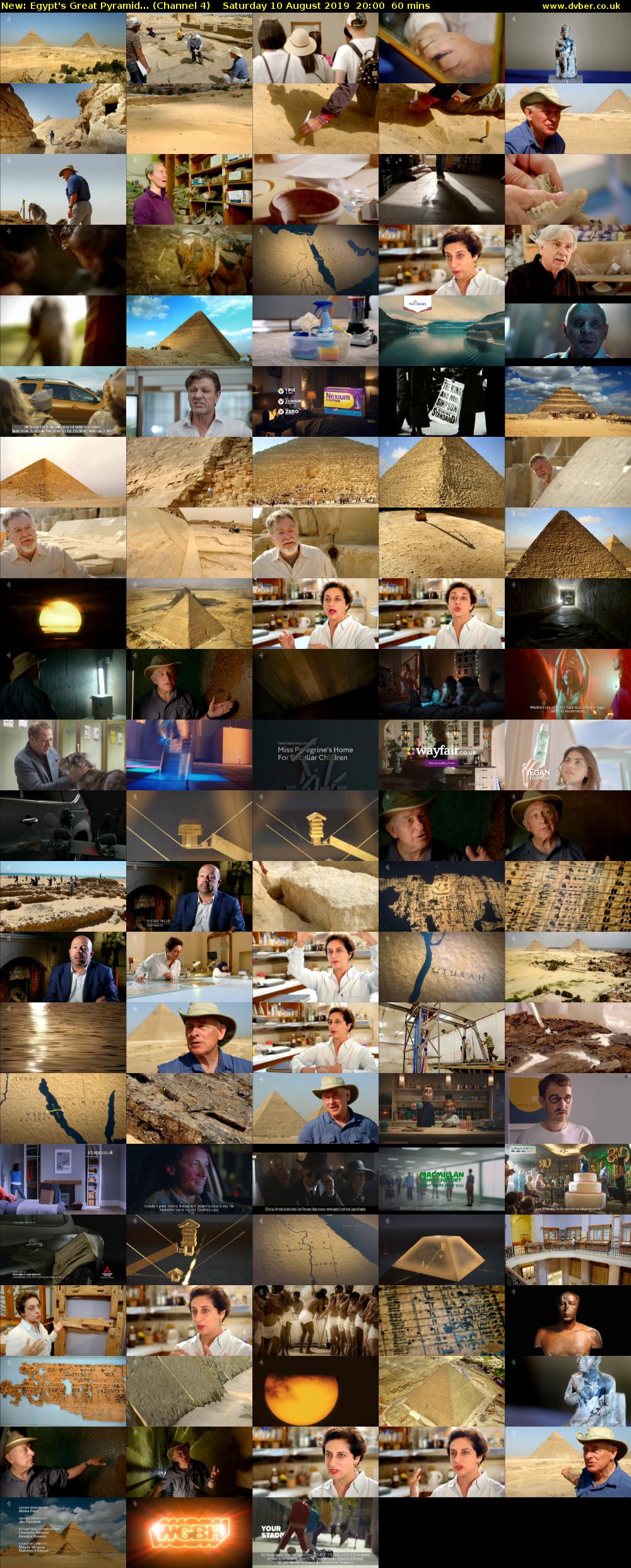 Egypt's Great Pyramid... (Channel 4) Saturday 10 August 2019 20:00 - 21:00