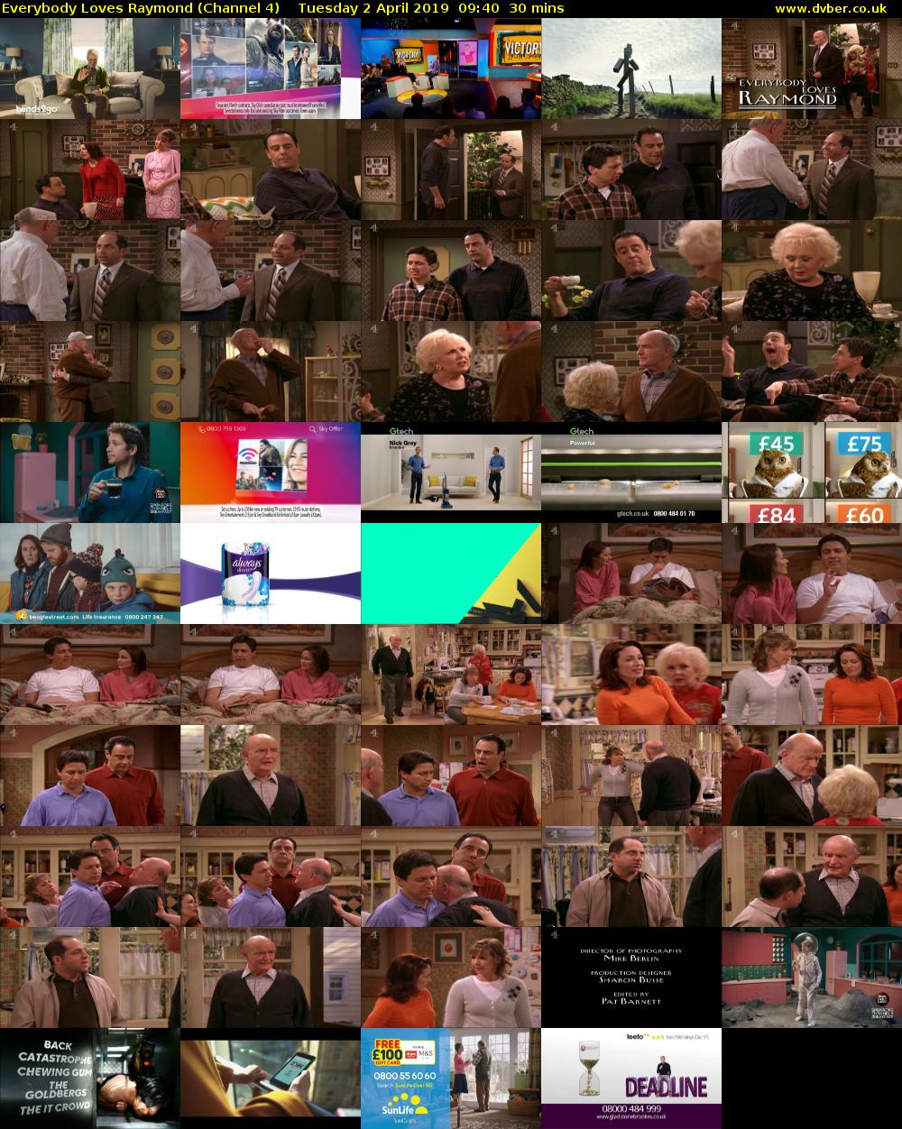 Everybody Loves Raymond (Channel 4) Tuesday 2 April 2019 09:40 - 10:10