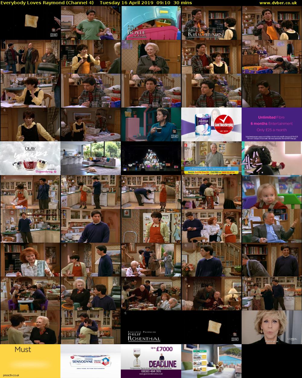 Everybody Loves Raymond (Channel 4) Tuesday 16 April 2019 09:10 - 09:40