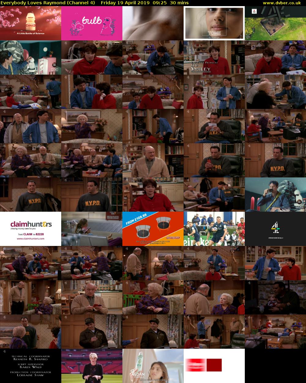 Everybody Loves Raymond (Channel 4) Friday 19 April 2019 09:25 - 09:55