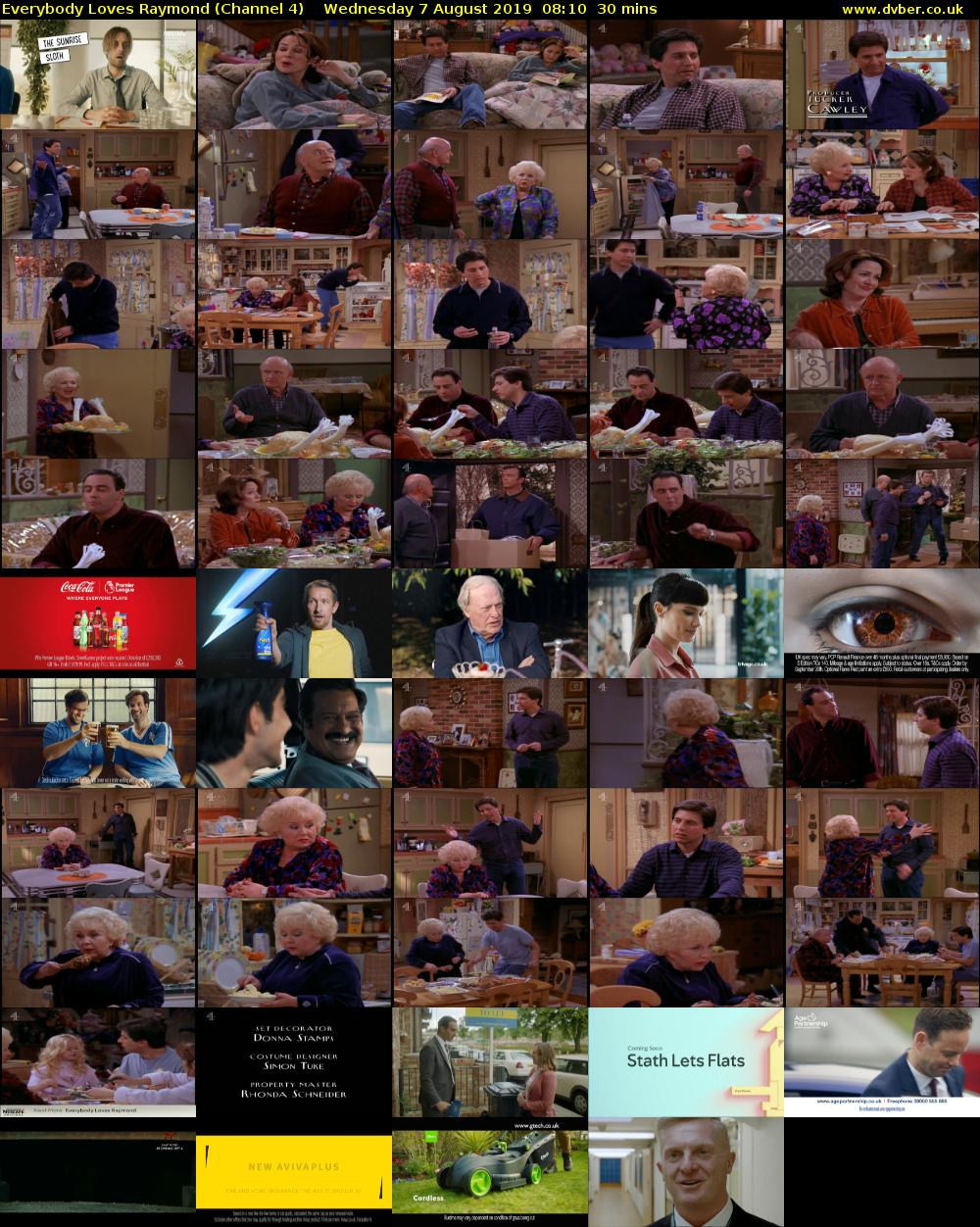 Everybody Loves Raymond (Channel 4) Wednesday 7 August 2019 08:10 - 08:40