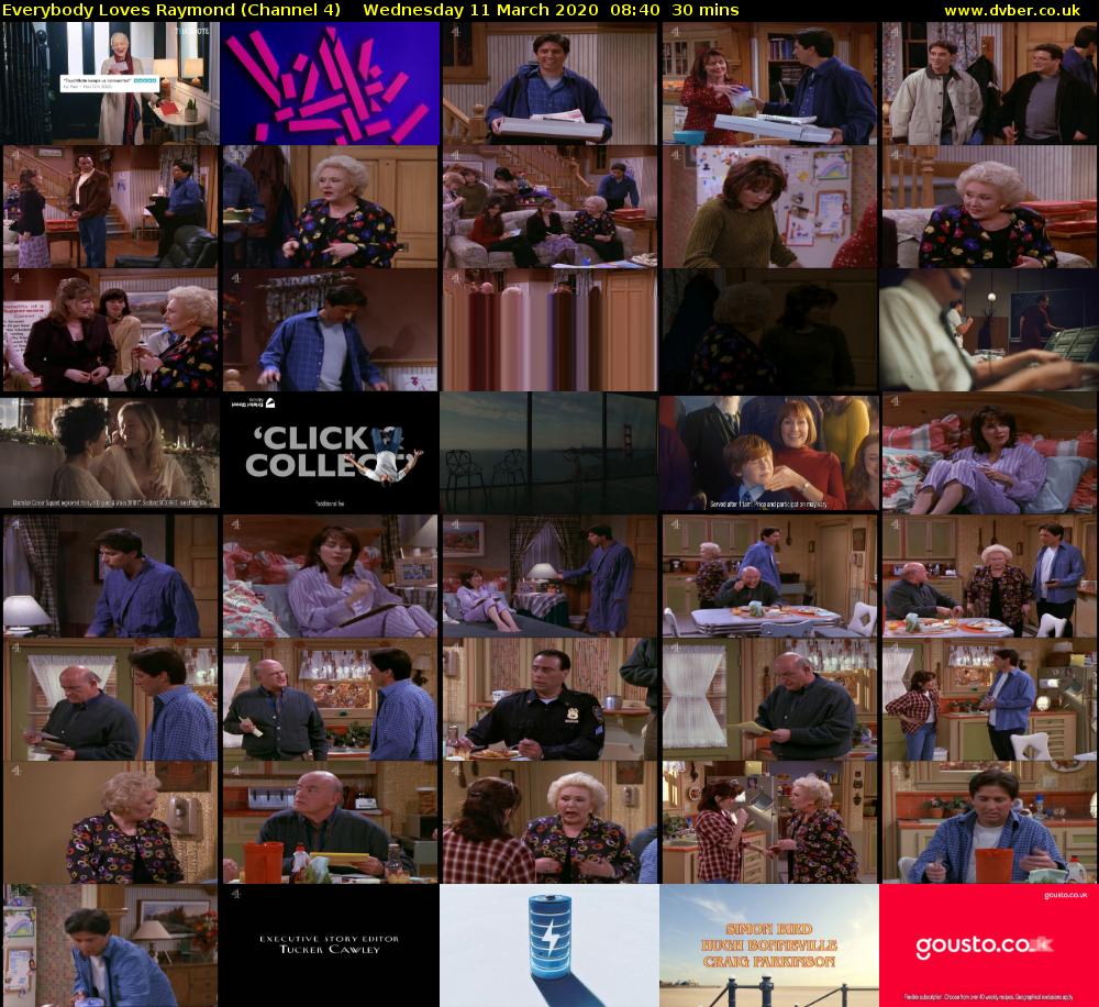 Everybody Loves Raymond (Channel 4) Wednesday 11 March 2020 08:40 - 09:10