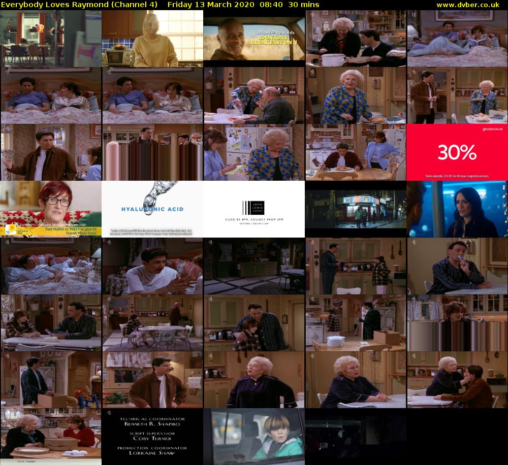 Everybody Loves Raymond (Channel 4) Friday 13 March 2020 08:40 - 09:10