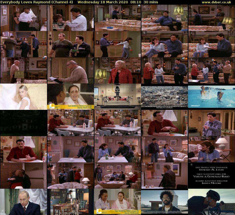 Everybody Loves Raymond (Channel 4) Wednesday 18 March 2020 08:10 - 08:40