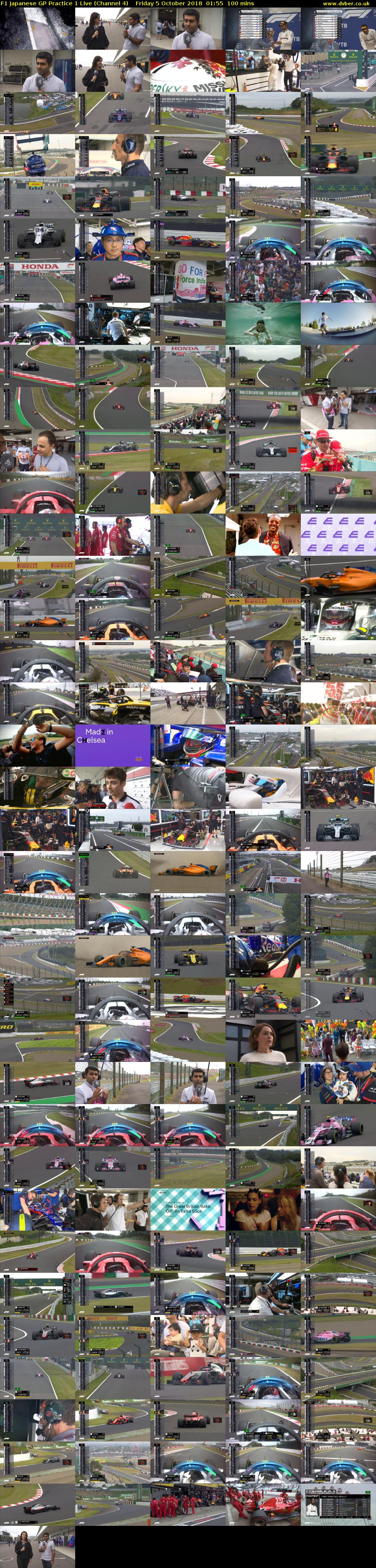 F1 Japanese GP Practice 1 Live (Channel 4) Friday 5 October 2018 01:55 - 03:35