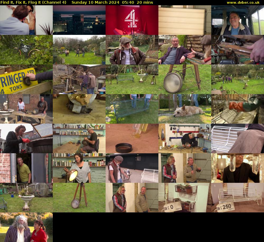 Find It, Fix It, Flog It (Channel 4) Sunday 10 March 2024 05:40 - 06:00