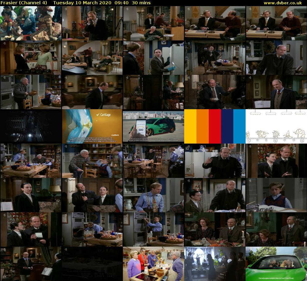 Frasier (Channel 4) Tuesday 10 March 2020 09:40 - 10:10