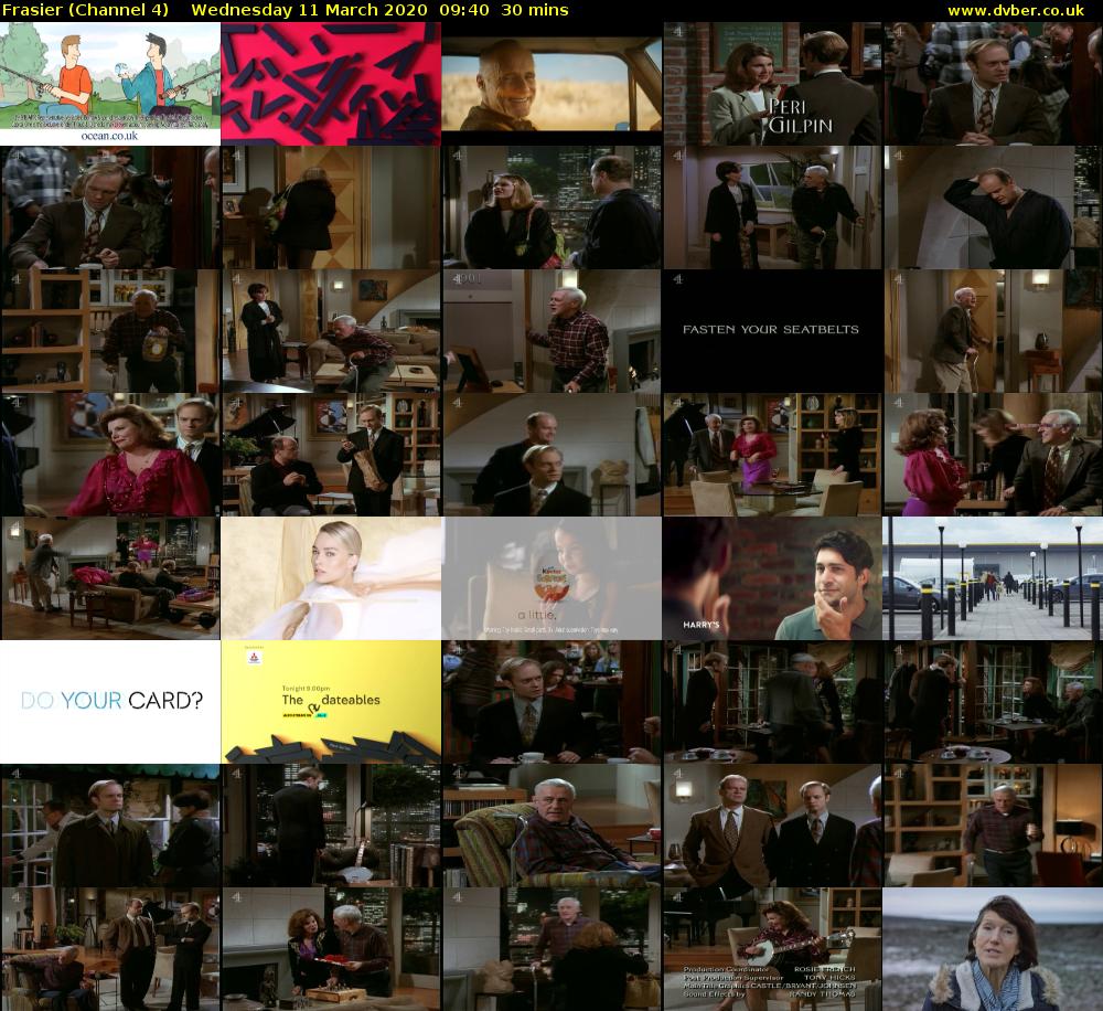 Frasier (Channel 4) Wednesday 11 March 2020 09:40 - 10:10