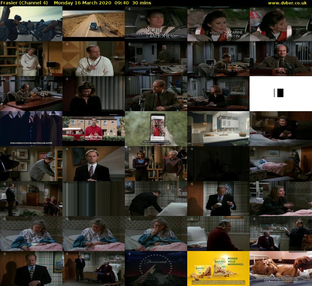 Frasier (Channel 4) Monday 16 March 2020 09:40 - 10:10