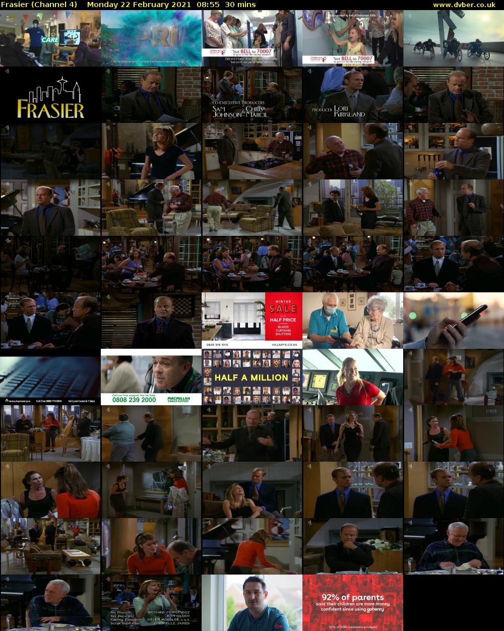 Frasier (Channel 4) Monday 22 February 2021 08:55 - 09:25
