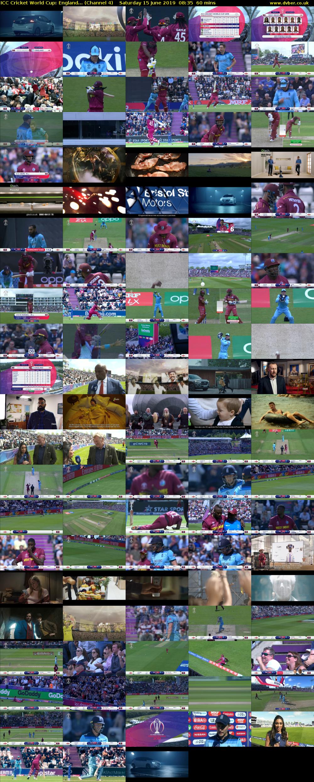 ICC Cricket World Cup: England... (Channel 4) Saturday 15 June 2019 08:35 - 09:35