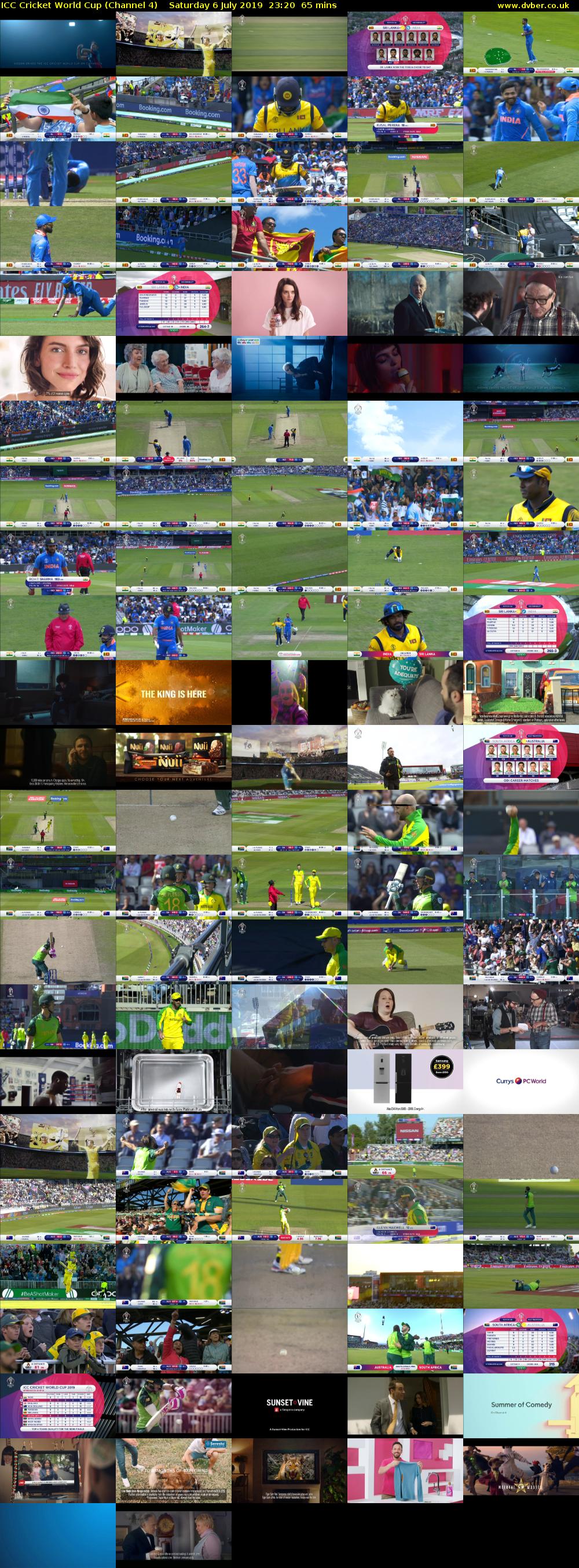 ICC Cricket World Cup (Channel 4) Saturday 6 July 2019 23:20 - 00:25