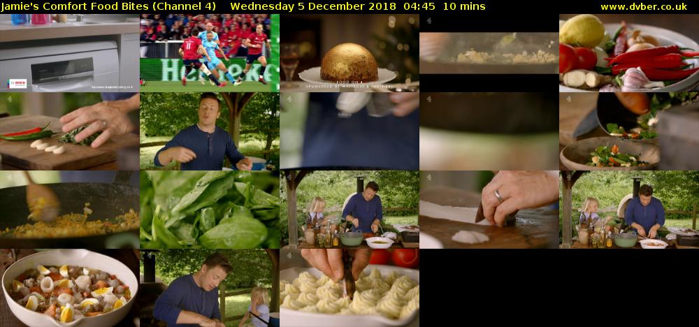 Jamie's Comfort Food Bites (Channel 4) Wednesday 5 December 2018 04:45 - 04:55