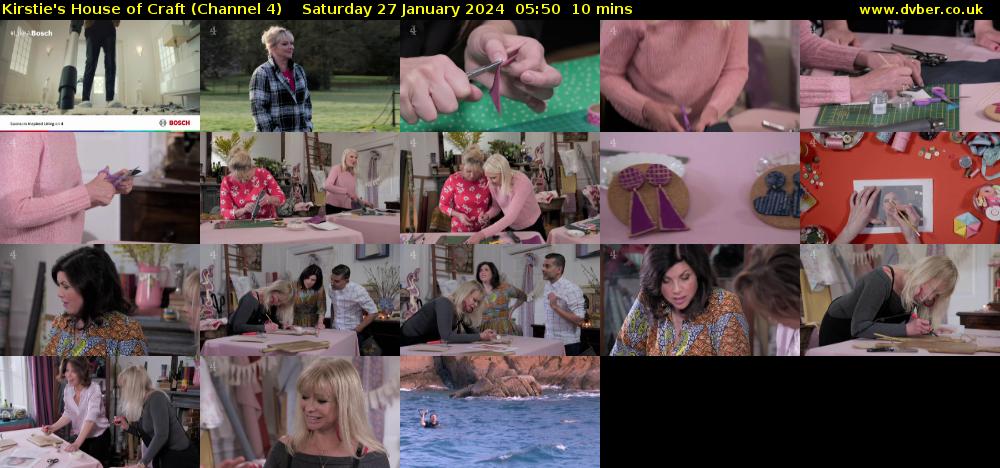 Kirstie's House of Craft (Channel 4) Saturday 27 January 2024 05:50 - 06:00