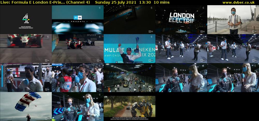 Live: Formula E London E-Prix... (Channel 4) Sunday 25 July 2021 13:30 - 13:40