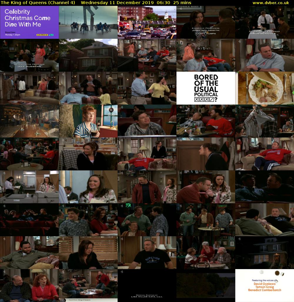 The King of Queens (Channel 4) Wednesday 11 December 2019 06:30 - 06:55