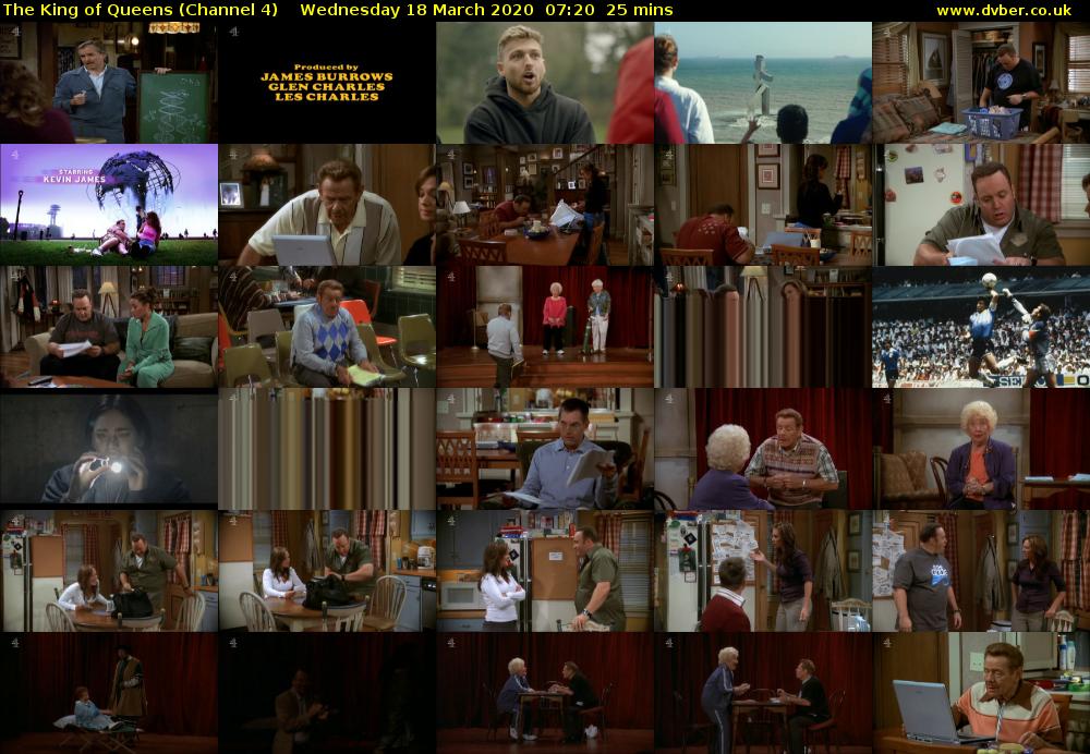 The King of Queens (Channel 4) Wednesday 18 March 2020 07:20 - 07:45