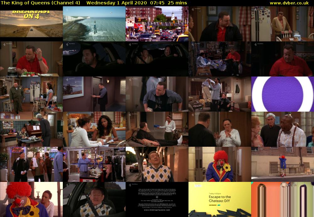 The King of Queens (Channel 4) Wednesday 1 April 2020 07:45 - 08:10
