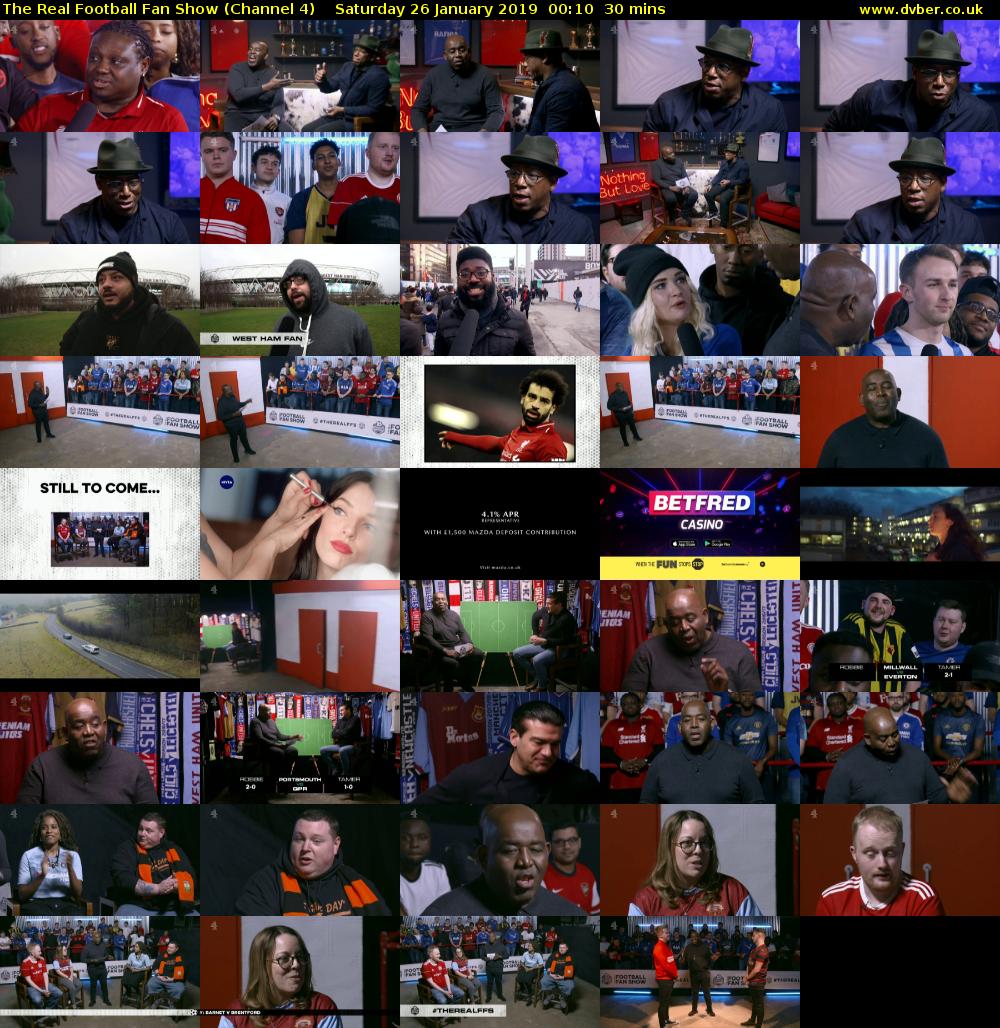 The Real Football Fan Show (Channel 4) Saturday 26 January 2019 00:10 - 00:40