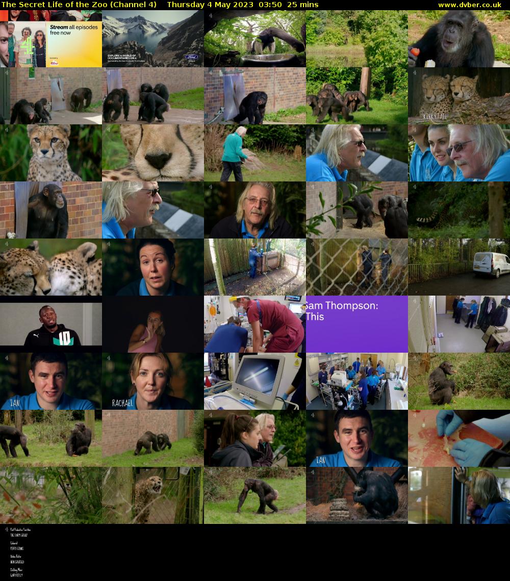 The Secret Life of the Zoo (Channel 4) Thursday 4 May 2023 03:50 - 04:15