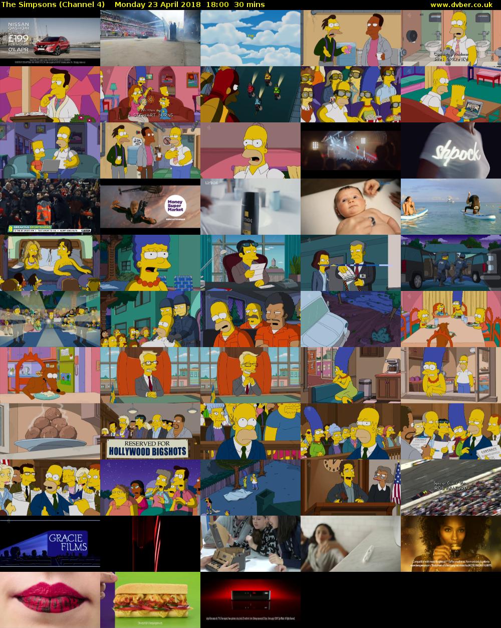 The Simpsons (Channel 4) Monday 23 April 2018 18:00 - 18:30