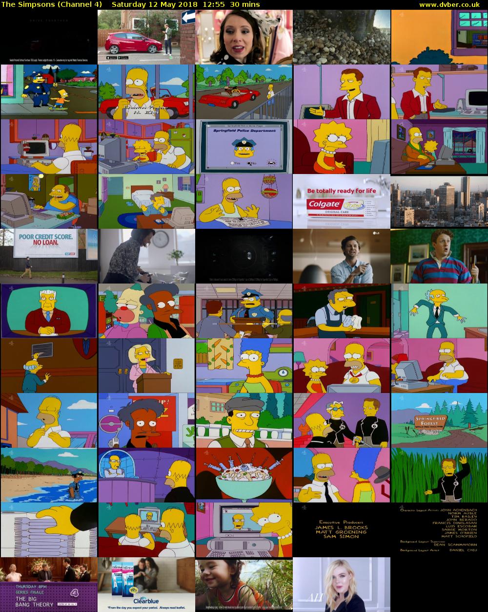 The Simpsons (Channel 4) Saturday 12 May 2018 12:55 - 13:25