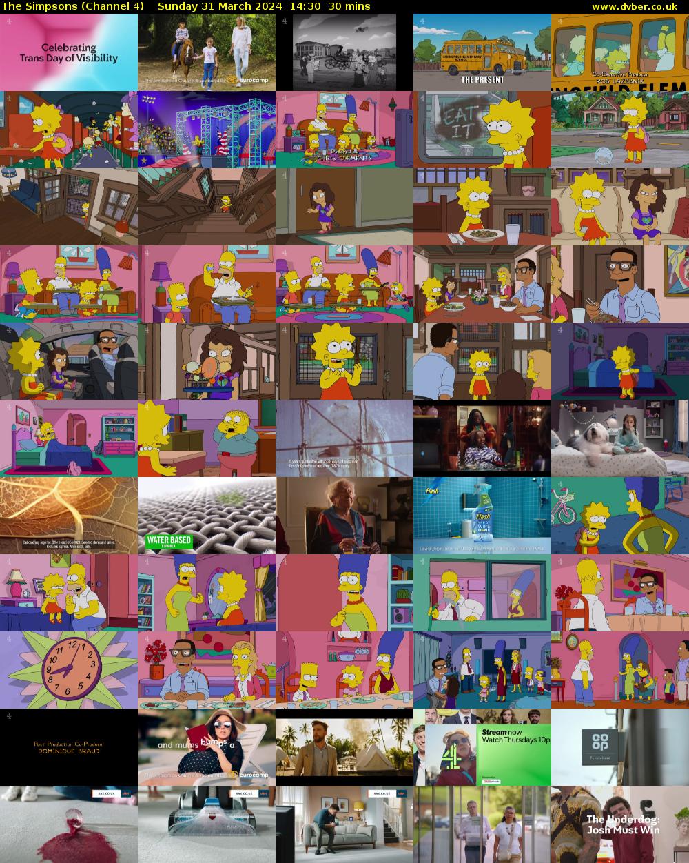 The Simpsons (Channel 4) Sunday 31 March 2024 14:30 - 15:00
